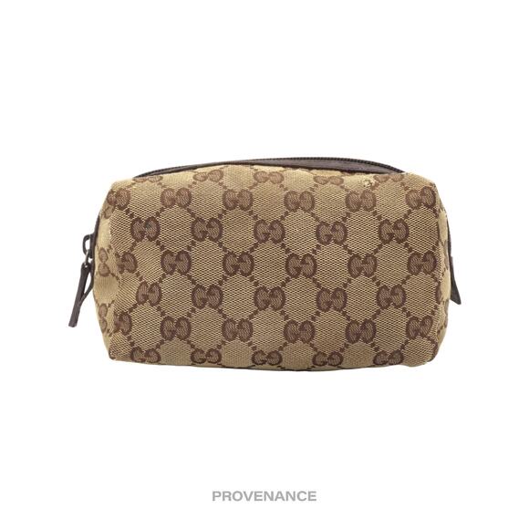 🔴 Gucci Zip Pouch - GG Canvas Brown - Picture 1 of 10